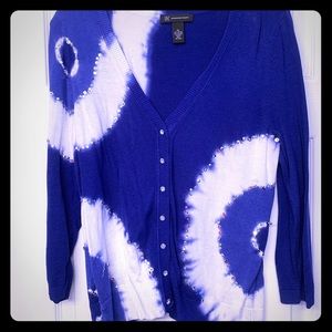 INC Tie Dye Cardigan with sequins